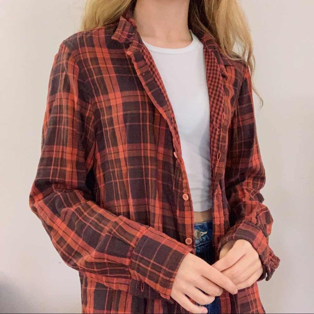 Free People CPShadesPlaid Button Down Shirt - Picture 3 of 5